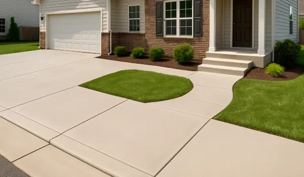 a concrete porch and sidewalk from DHB Concrete Contractor Fort Worth in Fort Worth, TX - Concrete slab foundation
