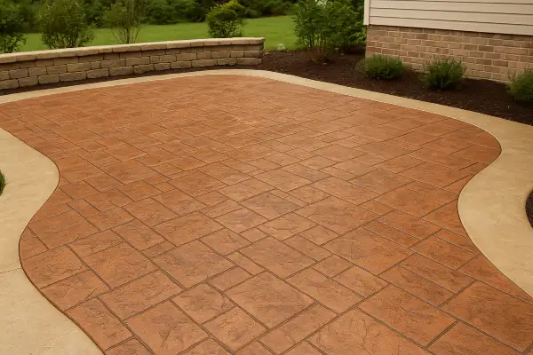 a brand new stamped concrete patio finished from DHB Concrete Contractor Fort Worth in Denton, TX - Denton TX a brand new stamped concrete patio finished from DHB Concrete Contractor Fort Worth in Denton, TX - Denton TX
