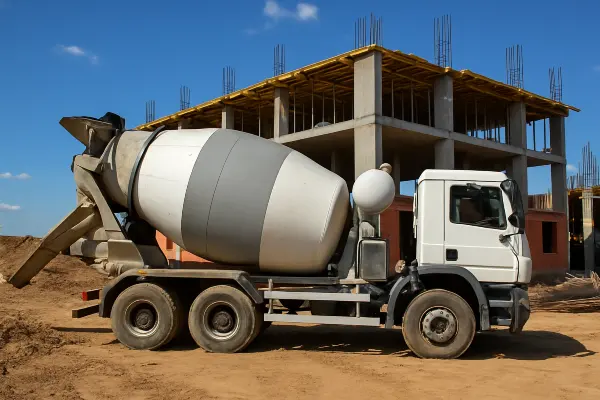 a white cement truck from DHB Concrete Contractor Fort Worth in Forest Hill, TX - Forest Hill TX a white cement truck from DHB Concrete Contractor Fort Worth in Forest Hill, TX - Forest Hill TX