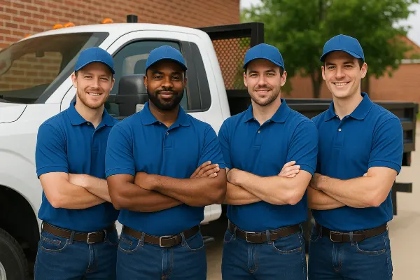 4 workers in uniform similing at the camera from DHB Concrete Contractor Fort Worth in Haltom City, TX - Haltom City TX