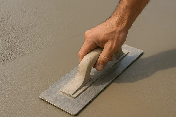 a hand trowel being used on a fresh cement slab from DHB Concrete Contractor Fort Worth in Keller, TX - Keller TX a hand trowel being used on a fresh cement slab from DHB Concrete Contractor Fort Worth in Keller, TX - Keller TX